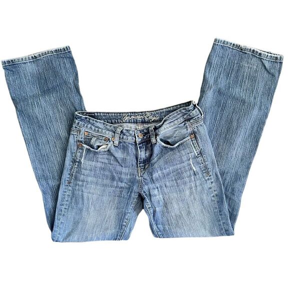 Y2K American Eagle Low Rise True Bootcut Denim Jeans Size 6 Regular - Picture 1 of 8